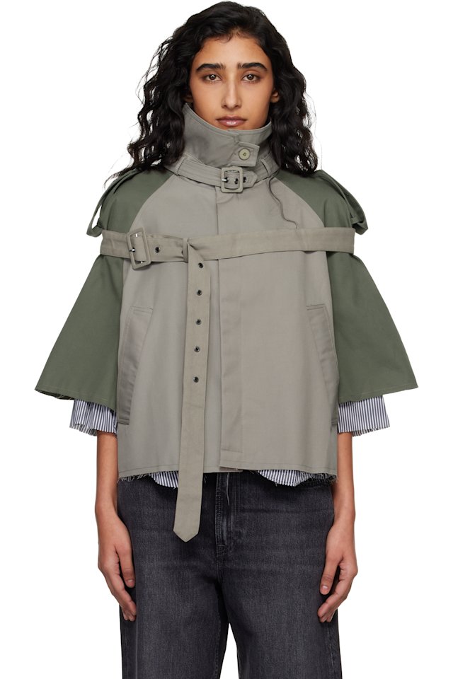 Ottolinger — Beige & Khaki Chopped Trench Jacket