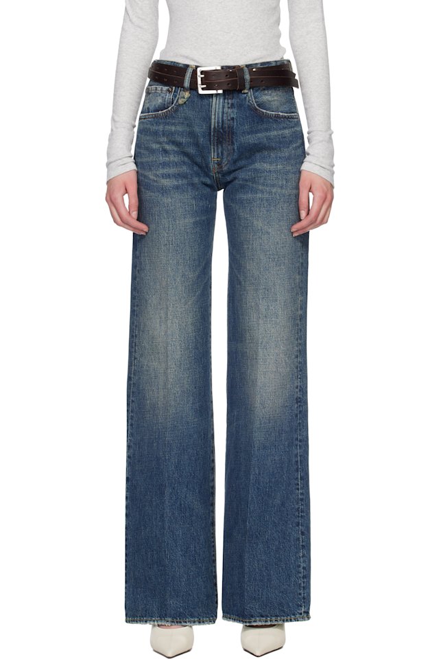 R13 — Blue Flared High-Rise Jeans