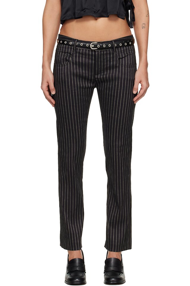 R13 — Black Tailored Boy Straight Trousers