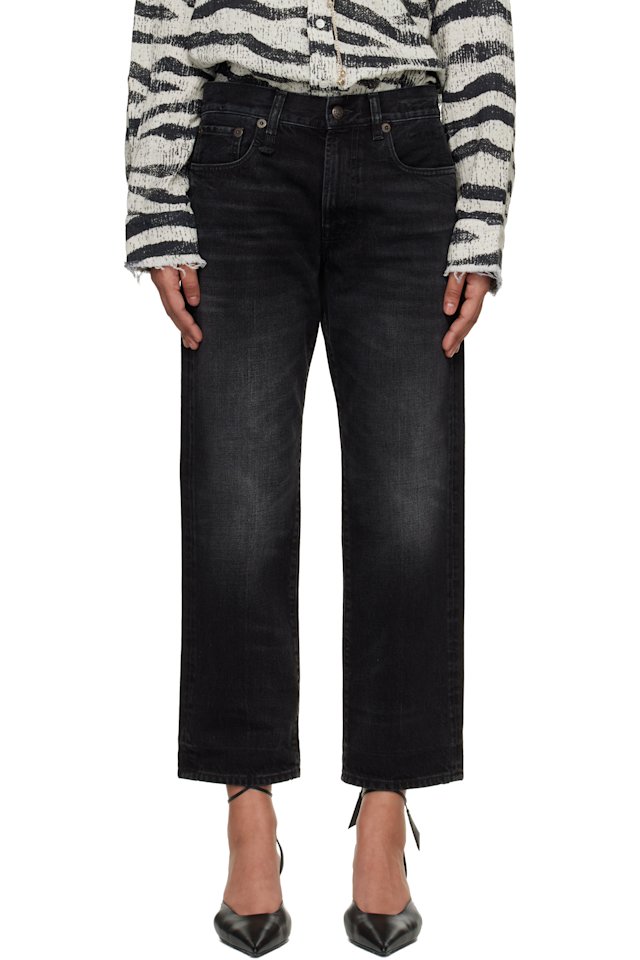 R13 — Black Wash Boyfriend Jeans