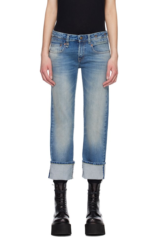 R13 — Blue Cuffed Boy Straight Jeans