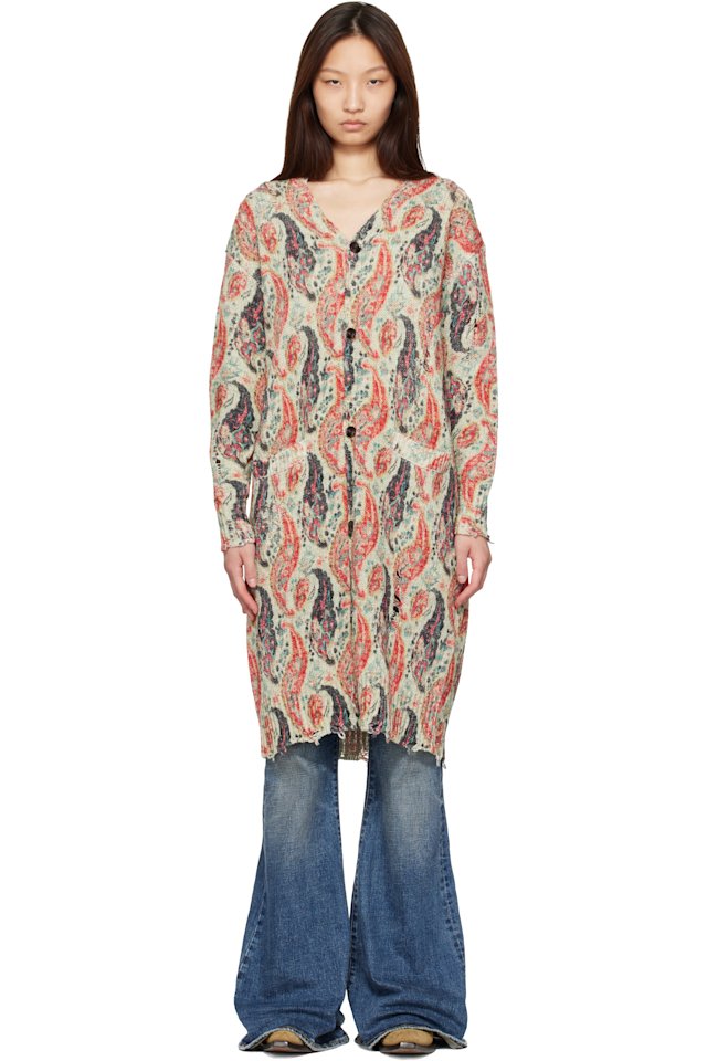 R13 — Multicolor Printed Long Cardigan