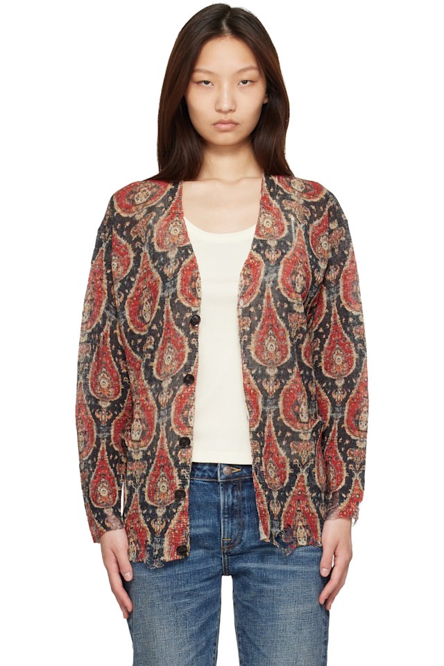 R13 — Multicolor Printed Boyfriend Cardigan