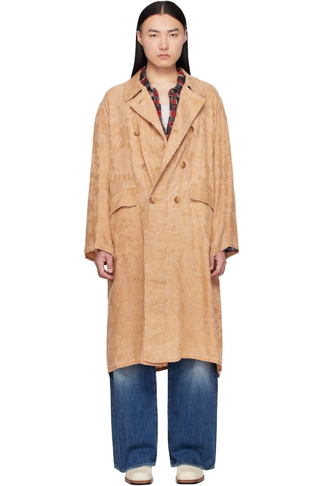 R13 — Orange Oversized Hooded Coat