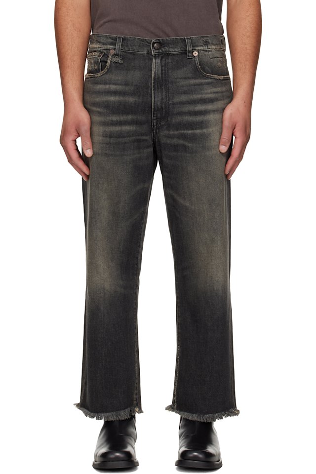 R13 — Black Washed Boyfriend Jeans