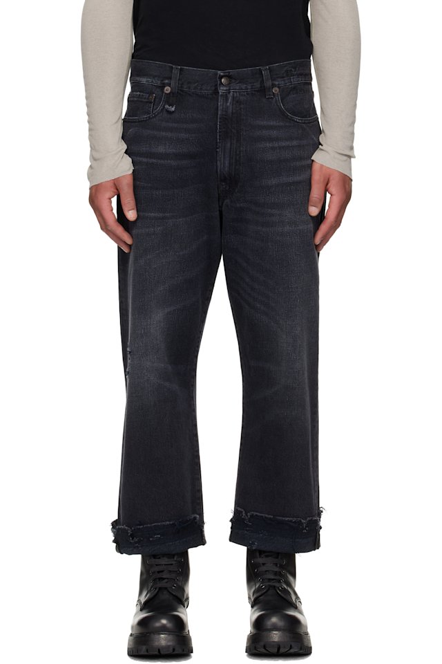 R13 — Black Washed Boyfriend Jeans