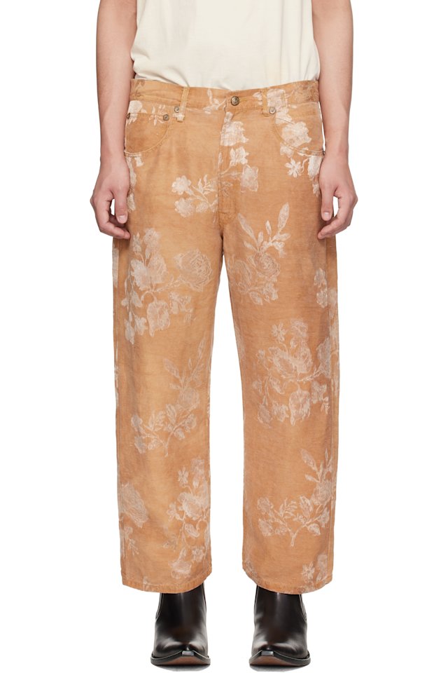 R13 — Orange X-Boyfriend Trousers