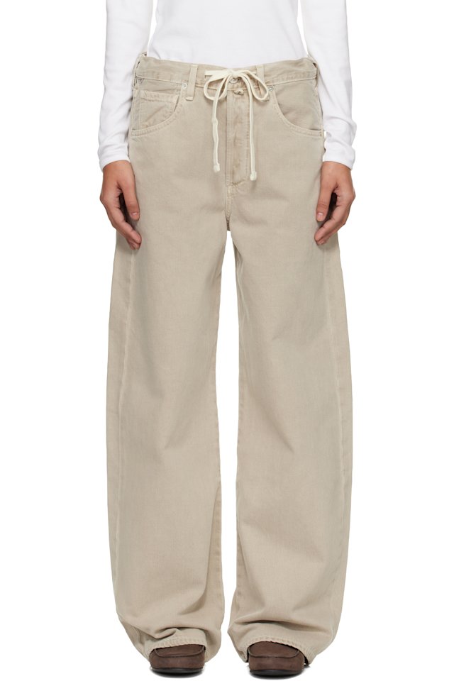 Citizens of Humanity — Beige Brynn Drawstring Jeans