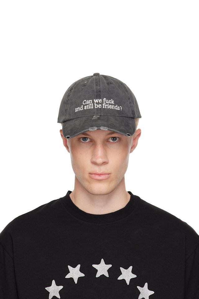 Carne Bollente — SSENSE Exclusive Black 'Still Be Friends?' Cap