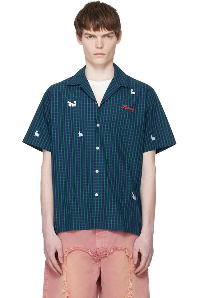 Carne Bollente — Blue 'Check Me Out' Shirt