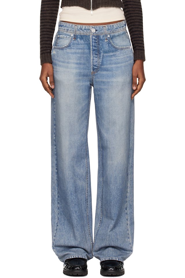 rag & bone — Blue rb Miramar Wide-Leg Jeans