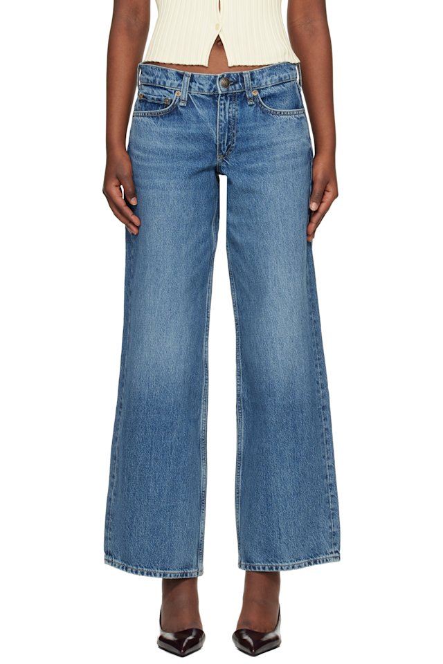 rag & bone — Blue Saige Relaxed Straight Jeans