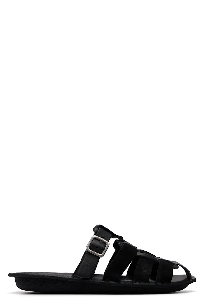 Comme des Garçons Homme — Black VIBAe Edition Steer Smooth & Suede Sandals