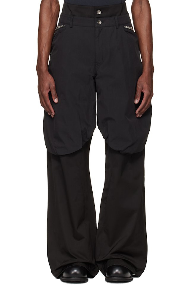 FFFPOSTALSERVICE — Black Bolsu Double Layered Trousers