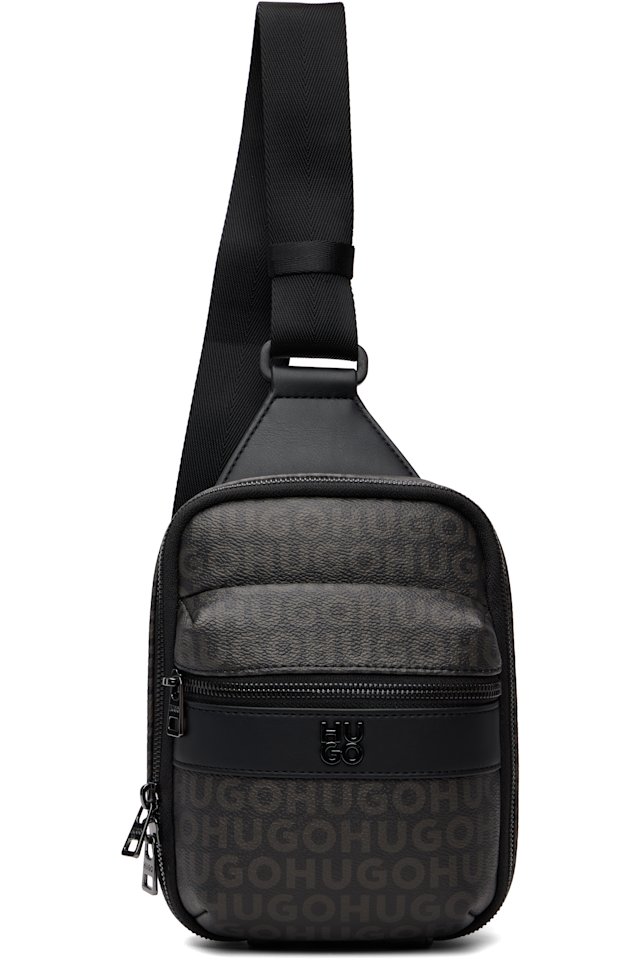 Hugo — Black Grained Faux-Leather Bag