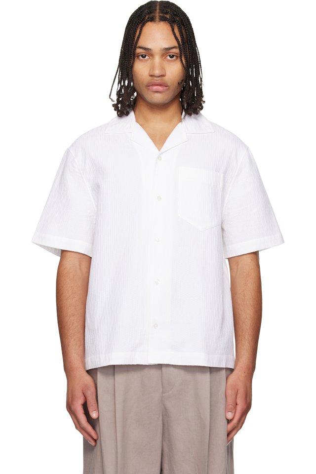 Hugo — White Oversized-Fit Structured Cotton Shirt