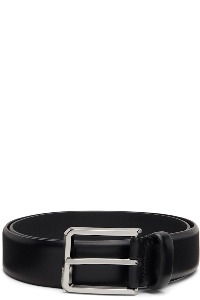 BOSS — Black Buffed Leather Belt