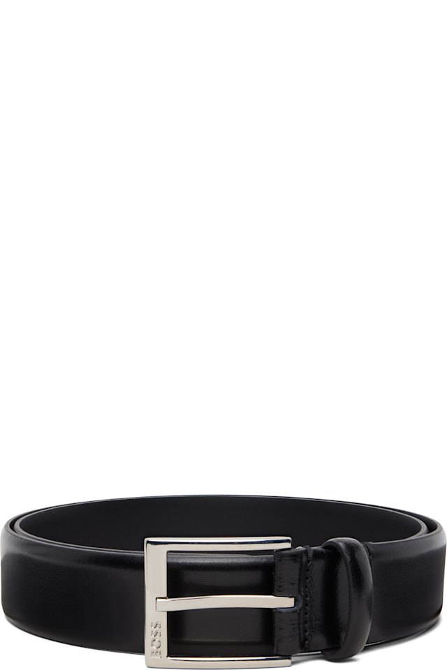 BOSS — Black Branded-Buckle Made In Italy Belt