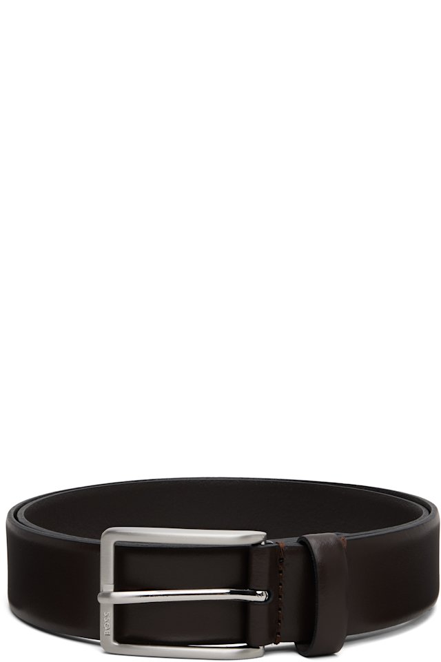 BOSS — Brown Pin-Buckle Leather Belt