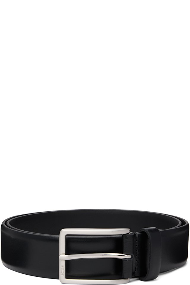 BOSS — Black Italian-Leather Belt