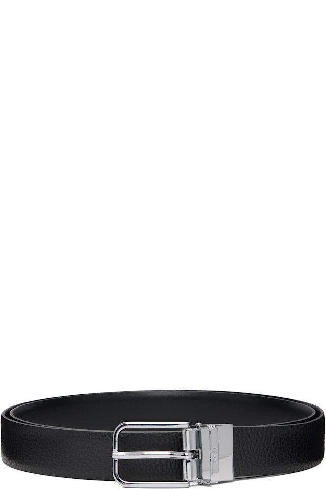 BOSS — Black Leather Reversible Belt