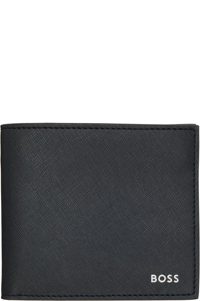 BOSS — Navy Silver-Foil Logo Wallet