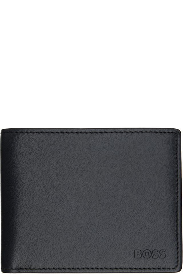 BOSS — Black Embossed Logo Coin Wallet