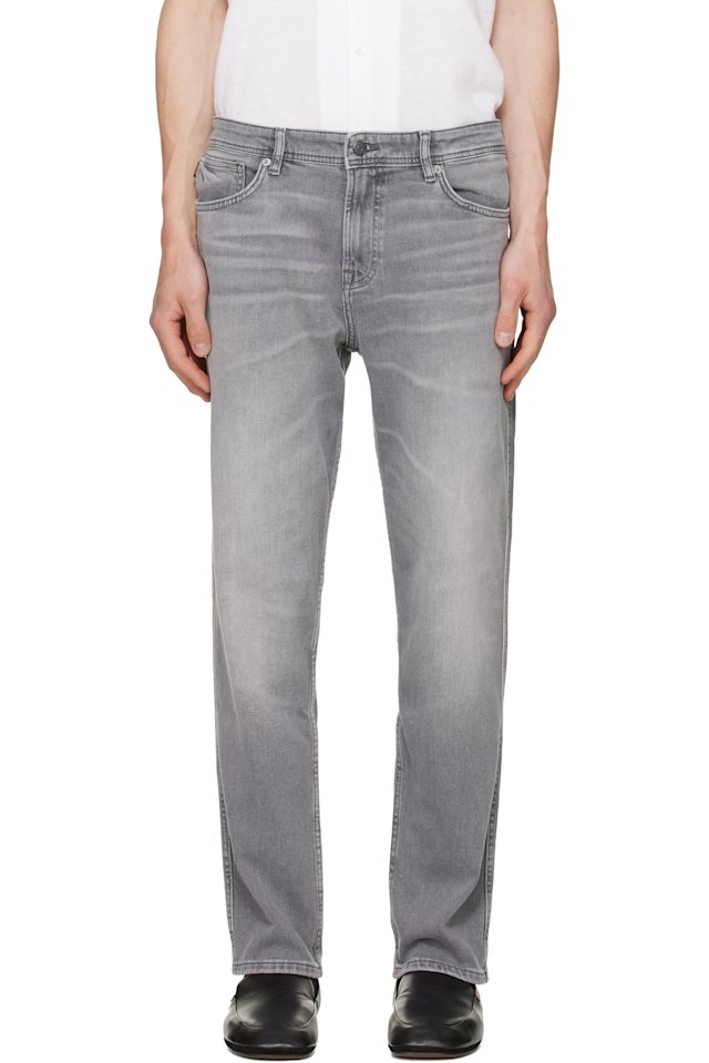 BOSS — Gray Maine Regular-Fit Comfort-Stretch Jeans
