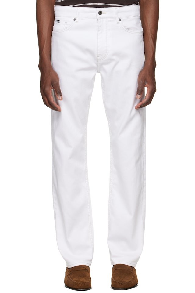 BOSS — White Five-Pocket Stretch Jeans