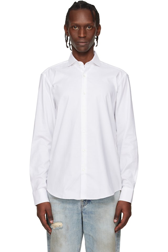 BOSS — White Cotton Shirt