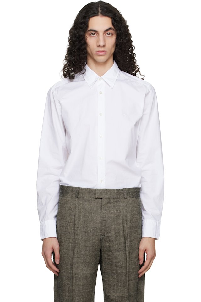 BOSS — White Regular-Fit Cotton Poplin Shirt
