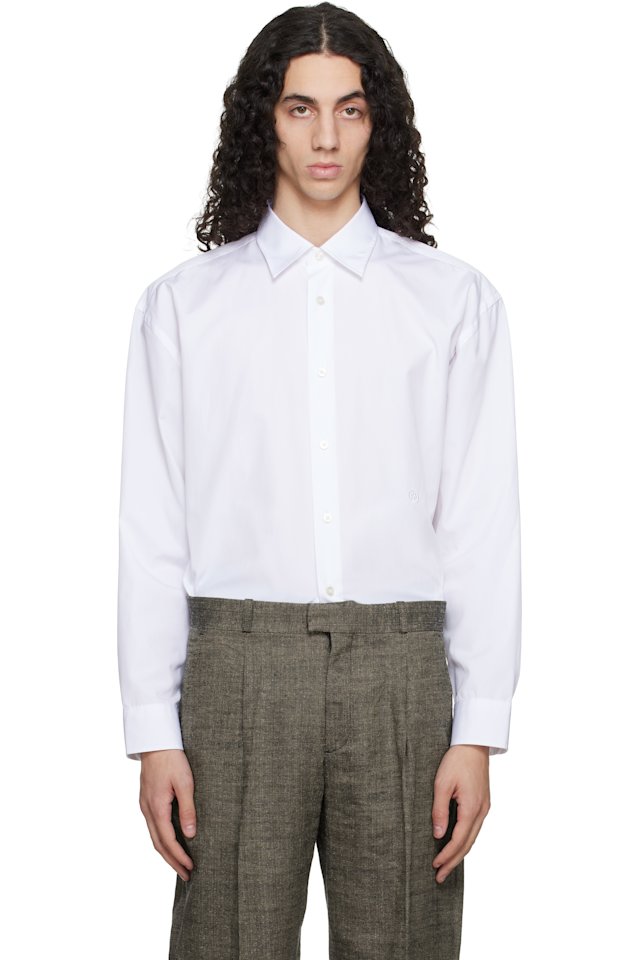 BOSS — White Relaxed-Fit Cotton Poplin Shirt
