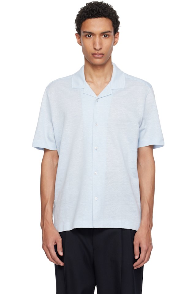 BOSS — Blue Camp Collar Shirt