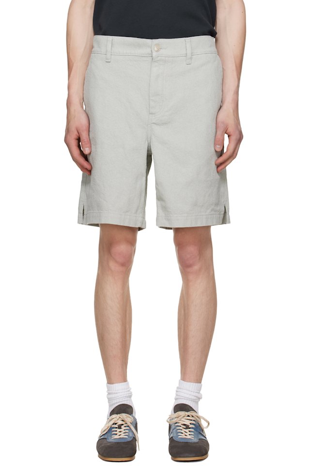 BOSS — Green Elasticized Waistband Denim Shorts