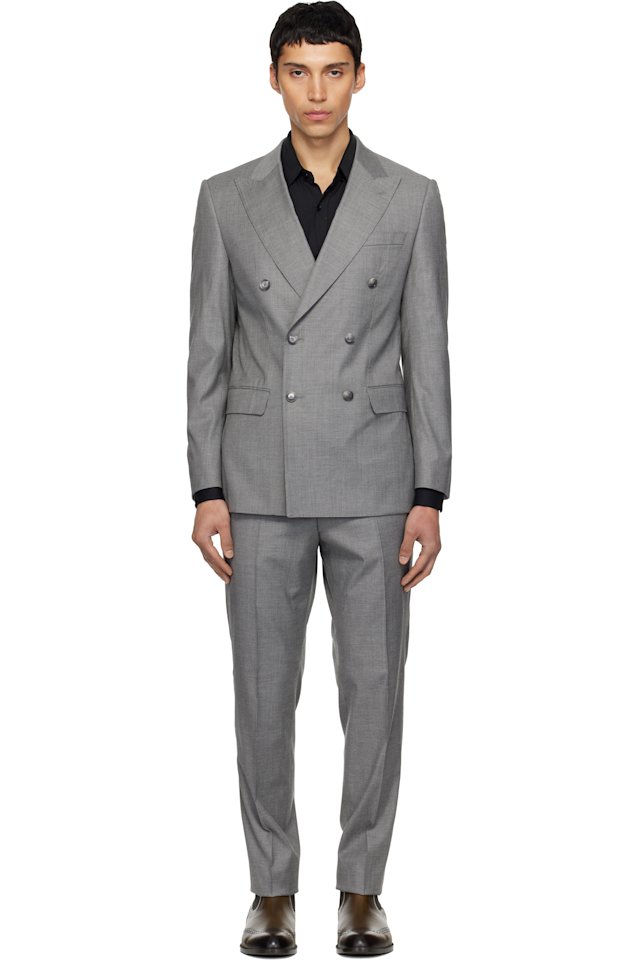 BOSS — Gray Houndstooth Suit