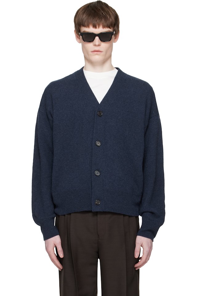 BOSS — Navy Wool Cardigan
