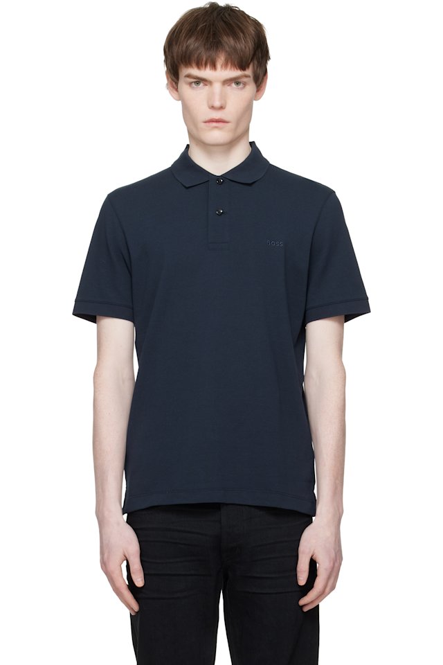BOSS — Navy Regular-Fit Cotton Polo