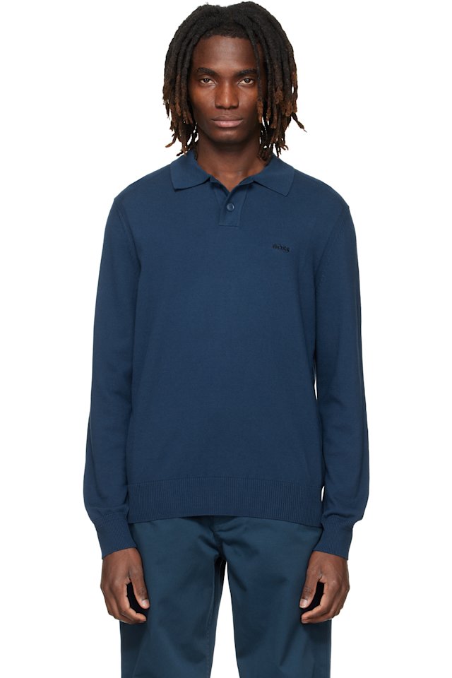 BOSS — Navy Logo Embroidery Polo