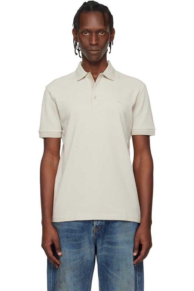 BOSS — Beige Cotton Piqué Paddy Polo