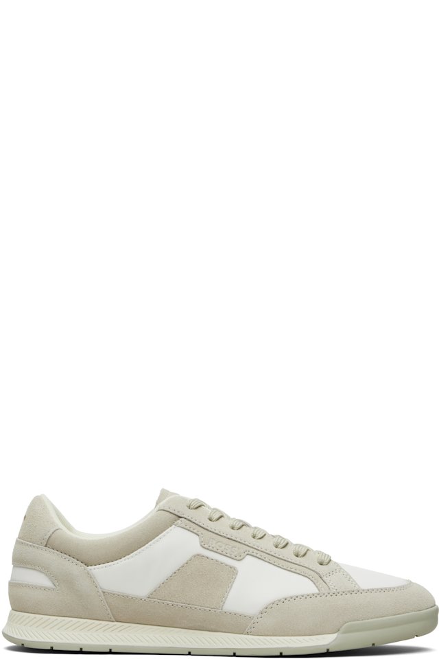 BOSS — Beige Satin Low Sneakers