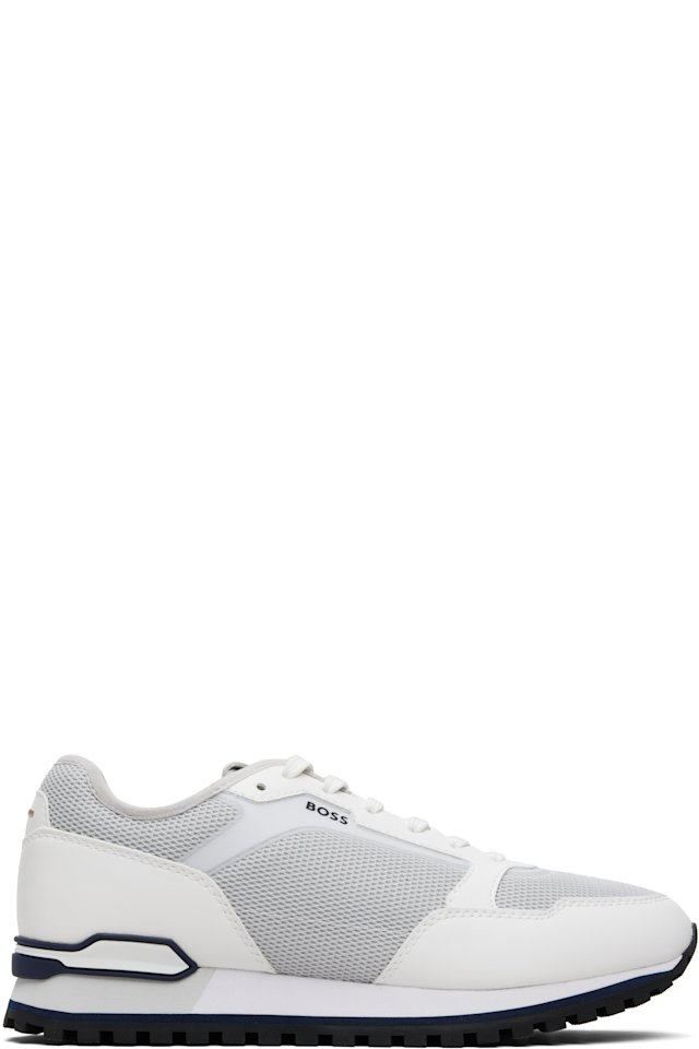 BOSS — Gray & White Running-Inspired Sneakers