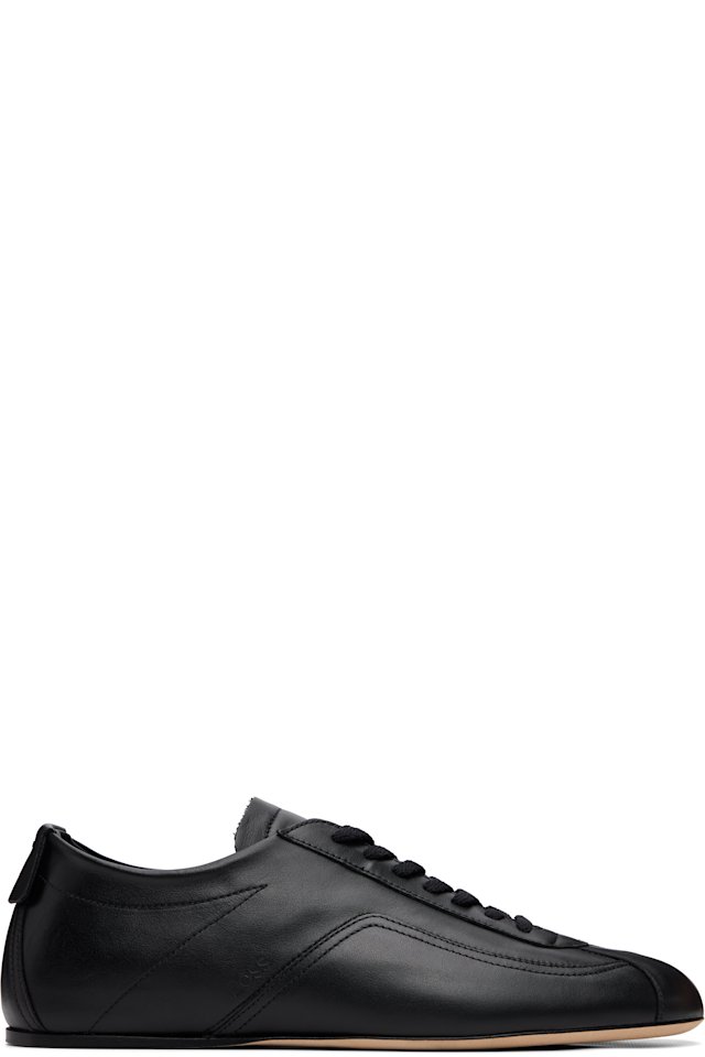 BOSS — Black Debossd Logo Nappa-leather Sneakers