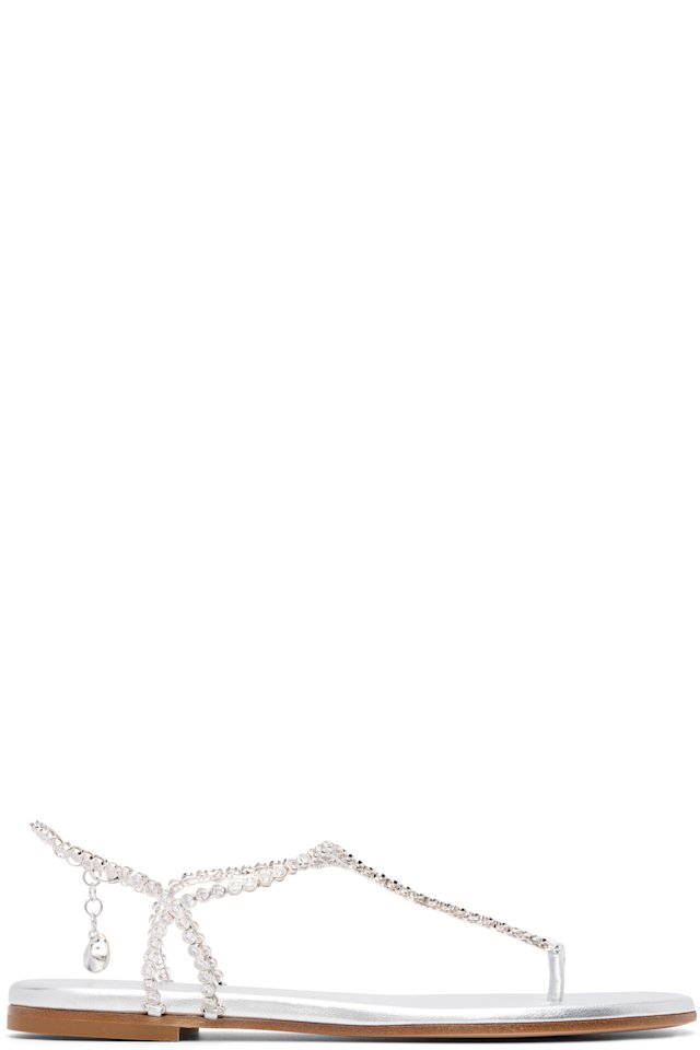 Gianvito Rossi — Silver Eternity Thong Sandals