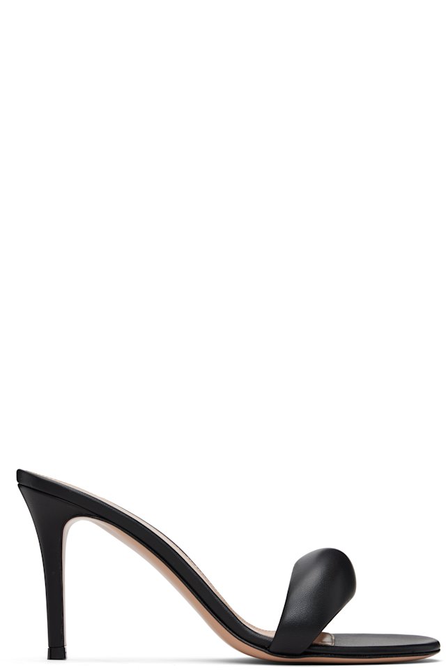 Gianvito Rossi — Black Bijoux Mule 85 Heeled Sandals
