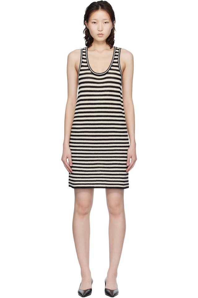ANINE BING — Black & Off-White Arie Minidress
