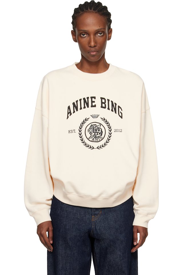 ANINE BING — Off-White Miles Collegiate Sweatshirt