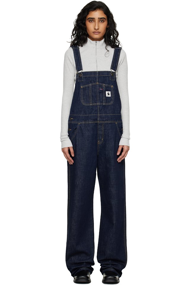 Carhartt Work In Progress — Navy Bib Straight Denim Overalls