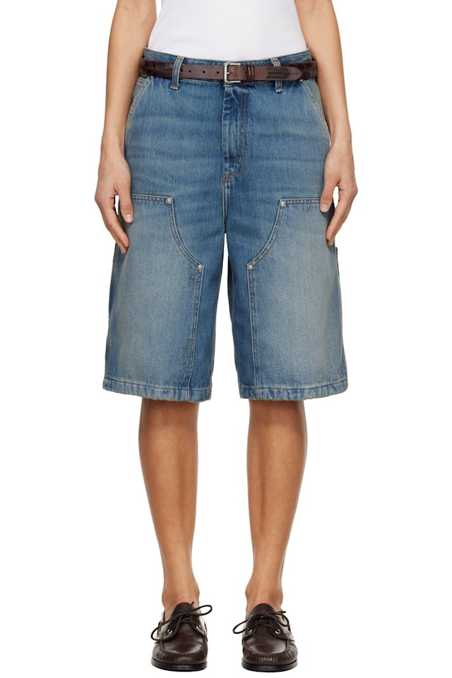 Carhartt Work In Progress — Blue Nixon Double Knee Denim Shorts
