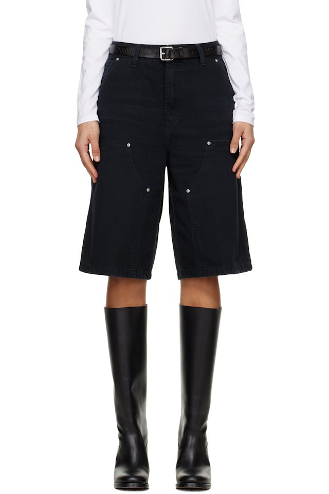 Carhartt Work In Progress — Black Nixon Double Knee Denim Shorts