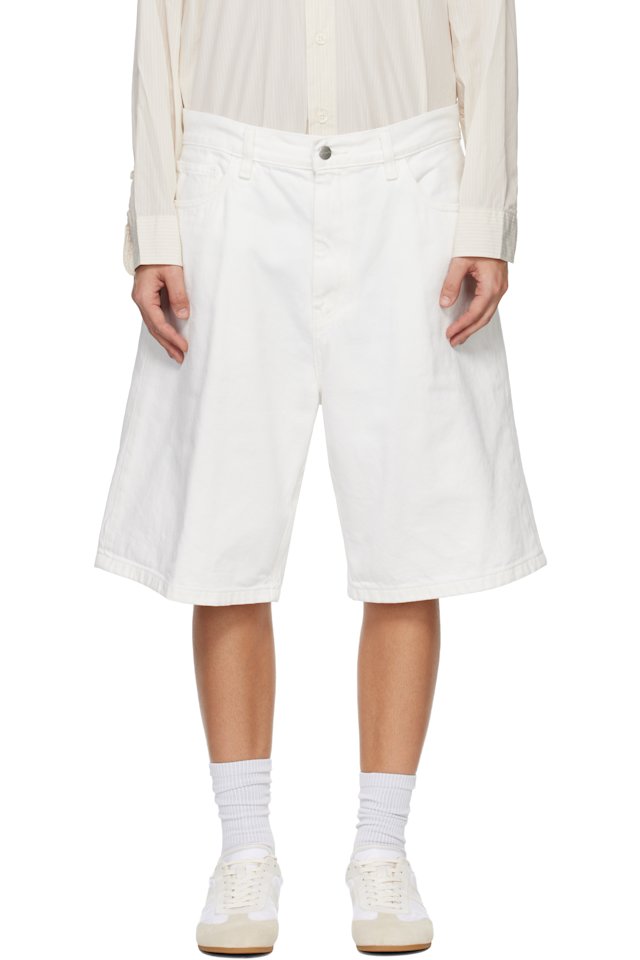 Carhartt Work In Progress — White Brandon Denim Shorts